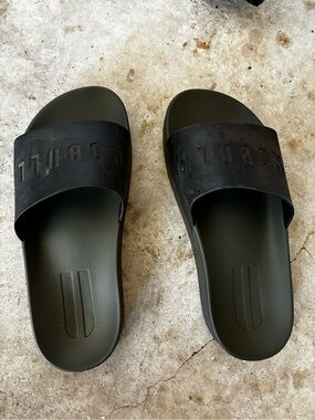 Nobull Slide Sandals in Olive Green and Black - W size 7.5